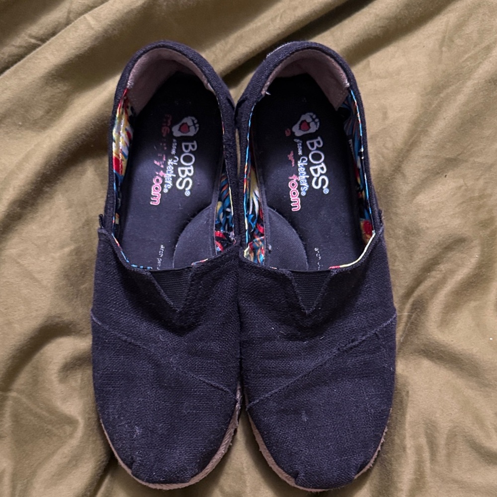 BOBS from Skechers Black canvas Slip-Ons